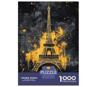 Puzzle 1000 Pièces pour Adolescents Abstract Eiffel Tower Puzzle Adulte - Jeu De Construction - Difficile - Cadeau Unique pour Anniversaire Et Noël 52x38cm/1000pcs