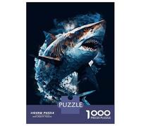Puzzle 1000 Pièces pour Adolescents Abstract Geometric Shark Puzzle pour Adolescents - Jeu Manuel - Décoration Parfaite - Idéal comme Cadeau 38x26cm/1000pcs