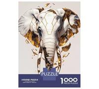 Puzzle 1000 Pièces pour Adolescents Abstract Golden Elephant Sculpture Puzzles pour Adultes - Jeux Amusants Et Anti-Stress - Cadeaux Uniques pour Anniversaire Et Noël 38x26cm/1000pcs