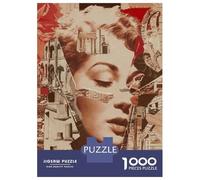 Puzzle 1000 Pièces pour Adolescents Abstract Woman Collage Art Print Puzzle Adulte Jeu Familial Difficile Difficile Cadeau d'anniversaire Unique 38x26cm/1000pcs