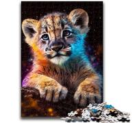 Puzzle 1000 pièces pour Adolescents, Adorable lionceau Cosmique, Jouets éducatifs et Amusants pour la Maison, Cadeau d'anniversaire ou de Voyage, 26x38cm