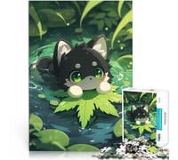 Puzzle 1000 pièces pour Adolescents Adorable louveteau dans Un étang Impossible Activités Amusantes à la Maison, Cadeaux d'anniversaire, Cadeaux de Voyage, 38x26cm