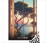 Puzzle 1000 pièces pour Adolescents Affiche Corse | Difficile et exigeant Stimulez votre cerveau Cadeaux d'anniversaire et cadeaux uniques 38x52cm