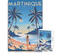 Puzzle 1000 pièces pour Adolescents - Affiche de Voyage Martinique - Idéal pour s'amuser en Famille et Passer Une soirée Jeux - Décoration Parfaite - Jeu à Monter soi-même - Dimensions 50x75cm