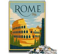 Puzzle 1000 pièces pour Adolescents, Affiche de Voyage Rome Italie, 1000 pièces pour Adolescents, éducatif et idéal comme Cadeau pour Toute la Famille (50x75cm)