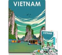 Puzzle 1000 pièces pour Adolescents, Affiche du Vietnam, Aide Le Cerveau à exercer, Jouets addictifs pour cultiver la Patience, décoration Murale (75x50cm)