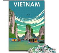 Puzzle 1000 pièces pour Adolescents, Affiche du Vietnam, entraînez Votre Cerveau et Vos Mains, Cadeaux d'anniversaire Uniques pour Les 14 Ans et Plus, 50x75cm