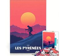 Puzzle 1000 pièces pour Adolescents, Affiche Pyrénées, Jeu de réflexion, découpe de précision, Cadeau Original pour Un Anniversaire ou Noël 38x26cm