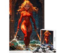 Puzzle 1000 pièces pour Adolescents Agrias Oaks Face of Flames Décoration Murale Cadeau de Noël Secret Jeu éducatif Stimule Le Cerveau Dimensions 38x52cm