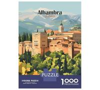 Puzzle 1000 Pièces pour Adolescents Alhambra Palace, Spain Puzzles pour Adultes - Jeu Manuel - Assemblage De Motifs - Cadeau d'anniversaire Unique 70x50cm/1000pcs