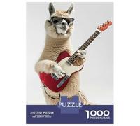 Puzzle 1000 Pièces pour Adolescents Alpaca Guitar Puzzle Adulte - Jeu De Construction - Difficile - Cadeau Unique pour Anniversaire Et Noël 38x26cm/1000pcs