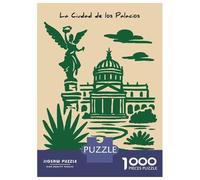 Puzzle 1000 Pièces pour Adolescents Angel of Independence and Palacio De Bellas Artes Puzzle pour Adolescents - Jeu Manuel - Décoration Parfaite - Idéal comme Cadeau 52x38cm/1000pcs