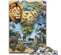Puzzle 1000 pièces pour Adolescents, Animal Africain, Lion, Jeu intellectuel pour la décoration de la Maison, à partir de 14 Ans, 50x75cm