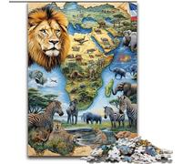 Puzzle 1000 pièces pour Adolescents, Animaux africains, Lion, Jouets éducatifs, Jeux familiaux, Anniversaires et Cadeaux Uniques (Taille 26x38cm)