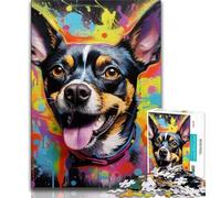 Puzzle 1000 pièces pour Adolescents Animaux Chiens colorés Puzzle 1000 pièces réduction du Stress Interaction Parent-Enfant intéressante 38x26cm