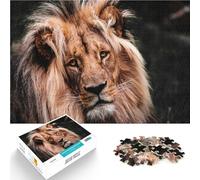 Puzzle 1000 pièces pour Adolescents Animaux Lion Face Portrait Jouets de Divertissement Familial Jeu de défi Unique 38x52cm