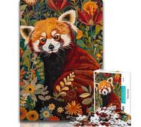 Puzzle 1000 pièces pour Adolescents Animaux psychédéliques Panda Roux Cadeau pour Adolescents Jeu éducatif pour Anniversaire Noël et jusqu'à 14 Ans (50x75cm)