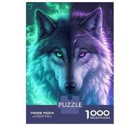 Puzzle 1000 Pièces pour Adolescents Anime Mystical Wolf Puzzle pour Adolescents - Jeu Manuel - Décoration Parfaite - Idéal comme Cadeau 52x38cm/1000pcs