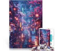 Puzzle 1000 pièces pour Adolescents Anime Night Street Jouet éducatif d'apprentissage Offrir en Cadeau à Toute la Famille 38x26cm