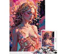 Puzzle 1000 pièces pour Adolescents Aphrodite Rose Déesse du désir céleste Jeu Impossible Convient aux Couples Jouet Décoration Murale Aide à l'exercice cérébral (38x26cm)