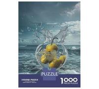 Puzzle 1000 Pièces pour Adolescents Apple Splash in Ocean Puzzle Adulte Jeu Familial Difficile Difficile Cadeau d'anniversaire Unique 52x38cm/1000pcs