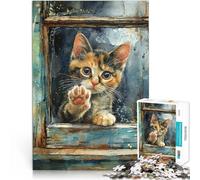Puzzle 1000 pièces pour Adolescents Aquarelle Chat Animal Jouets éducatifs d'apprentissage Excellent Cadeau pour Les Jeux 50x70cm