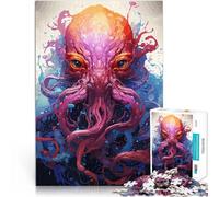 Puzzle 1000 pièces pour Adolescents Aquarelle de Kraken des Mers Jouets de Jeu pour Cadeau Familial Œuvre d'art 38x26cm