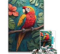 Puzzle 1000 pièces pour Adolescents - Ara Rouge dans Un Paradis Tropical - Beau Design - Jeu de Construction - Cadeau de Père Noël Secret - 38x52cm (1000 pièces)