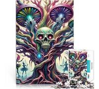 Puzzle 1000 pièces pour Adolescents Arbre à crânes avec des fées Difficile Difficile Liste de souhaits avec Le Père Noël 75x50cm