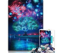Puzzle 1000 pièces pour Adolescents, Arbre de feu d'artifice coloré, Cadeau pour Adultes, Jeu Stimulant, idéal comme Cadeau pour Toute la Famille, 26x38cm