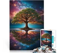 Puzzle 1000 pièces pour Adolescents Arbre de Vie Cosmique~ Réduction du Stress intéressante Décoration d'intérieur 52x38cm