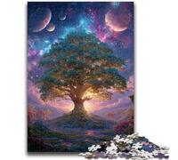 Puzzle 1000 pièces pour Adolescents Arbre de Vie, Difficile et Stimulant, avec Affiche et fiche de Questions-réponses pour Les 14 Ans, 26x38cm