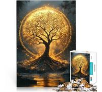 Puzzle 1000 pièces pour Adolescents Arbre de Vie doré~ Défi Difficile pour soulager Le Stress Une œuvre d'art 52x38cm