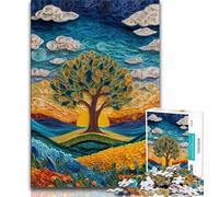 Puzzle 1000 pièces pour Adolescents Arbre de Vie, Jeu Familial Anti-Stress, défi Difficile, renforce l'amour Entre Couples (38x26cm)