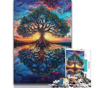 Puzzle 1000 pièces pour Adolescents Arbre de Vie Puzzle 1000 pièces, décoration Murale Artistique et idée Cadeau d'anniversaire pour Amis, Bureau à Domicile (Taille 75x50cm)