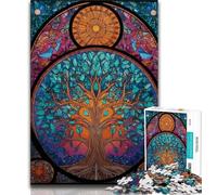 Puzzle 1000 pièces pour Adolescents Arbre de Vie Puzzle 1000 pièces, décoration Murale Artistique et idée Cadeau d'anniversaire pour Amis, Bureau à Domicile (Taille 38x26cm)