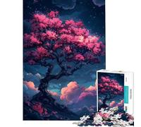 Puzzle 1000 pièces pour Adolescents Arbre Solitaire dans Les Nuages Jeu de Course de Vitesse Manuelle Détente Garantie à partir de 14 Ans (38x52cm)