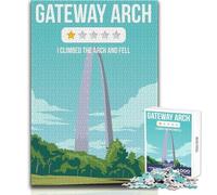 Puzzle 1000 pièces pour Adolescents - Arche de la Porte de l'Ouest - Avis Amusant - Idéal pour s'amuser en Famille et Passer Une soirée Jeux - Niveau de difficulté Difficile - Anti-Stress 38x26cm