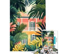 Puzzle 1000 pièces pour Adolescents Architecture Tropicale de Floride Jouet Artistique Minimaliste Jeu éducatif Jeu Pratique Cadeau d'anniversaire Cadeau de Père Noël Secret (Taille 50x75cm)