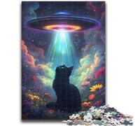 Puzzle 1000 pièces pour Adolescents, Art Abstrait, Chat Noir, Jeu Stimulant, idéal comme Cadeau pour Toute la Famille, 50x75cm