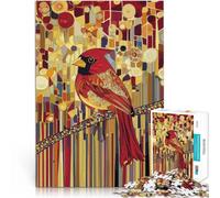 Puzzle 1000 pièces pour Adolescents Art Abstrait d'un Oiseau Cardinal Jeux de détente est idéal comme Cadeau pour Toute la Famille 38x26cm