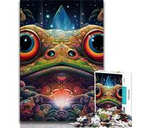 Puzzle 1000 pièces pour Adolescents, Art Animalier, Grenouille, Jouets éducatifs, Anti-Stress, renforce l'amour Entre Couples, 38x26cm