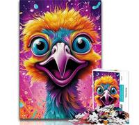 Puzzle 1000 pièces pour Adolescents Art Animalier Puzzles d'autruche pour Adolescents Jeu Familial Anti-Stress défi Difficile adapté aux Couples 38x26cm