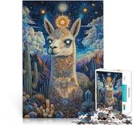 Puzzle 1000 pièces pour Adolescents Art d'alpaga coloré Défi Difficile pour soulager Le Stress Idées Cadeaux 75x50cm