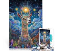 Puzzle 1000 pièces pour Adolescents Art d'alpaga coloré Défi Difficile pour soulager Le Stress Une œuvre d'art 52x38cm