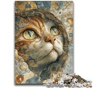 Puzzle 1000 pièces pour Adolescents, Art du Chat, Jouets éducatifs, activités Amusantes à la Maison, Cadeau d'anniversaire, Cadeau de Voyage 26x38cm