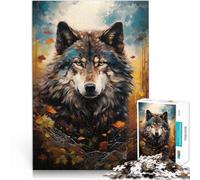 Puzzle 1000 pièces pour Adolescents Art du Loup Jouet éducatif intellectuel décompressant Cadeaux du Père Noël Secret 52x38cm