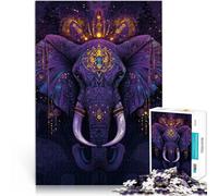Puzzle 1000 pièces pour Adolescents Art du Roi éléphant Défi Difficile pour soulager Le Stress Œuvre d'art 38x26cm