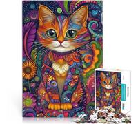Puzzle 1000 pièces pour Adolescents Art ESTHÉTIQUE du Chat Défi Difficile pour soulager Le Stress décoration Murale 38x26cm