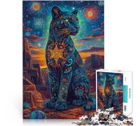 Puzzle 1000 pièces pour Adolescents Art Fantastique de la Panthère Noire Jeu de Quiz Renforcer l'amour Entre Les Couples 75x50cm